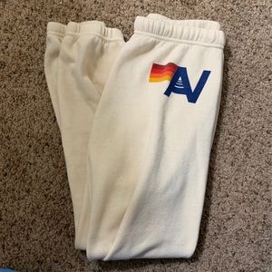 Aviator nation size small cream sweatpants